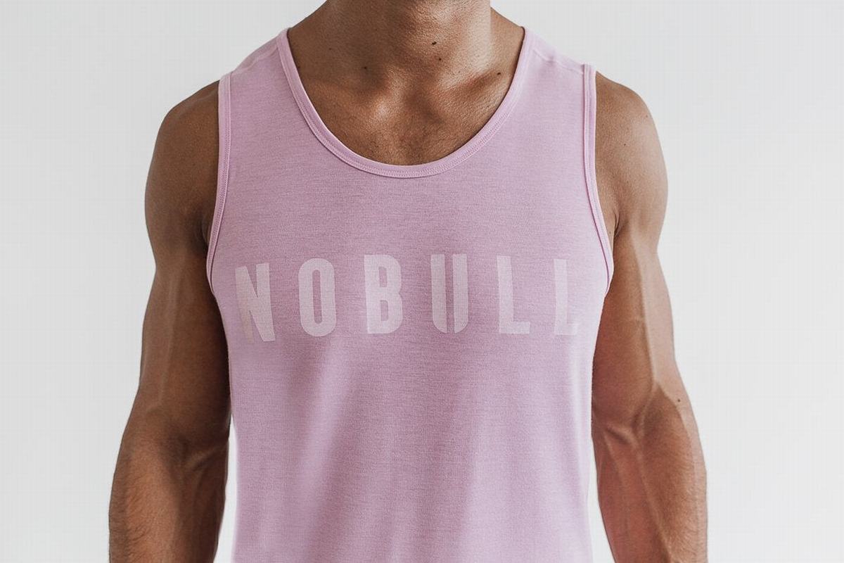 Nobull Men\'s Tank Tops Pink | Australia (SB7132)